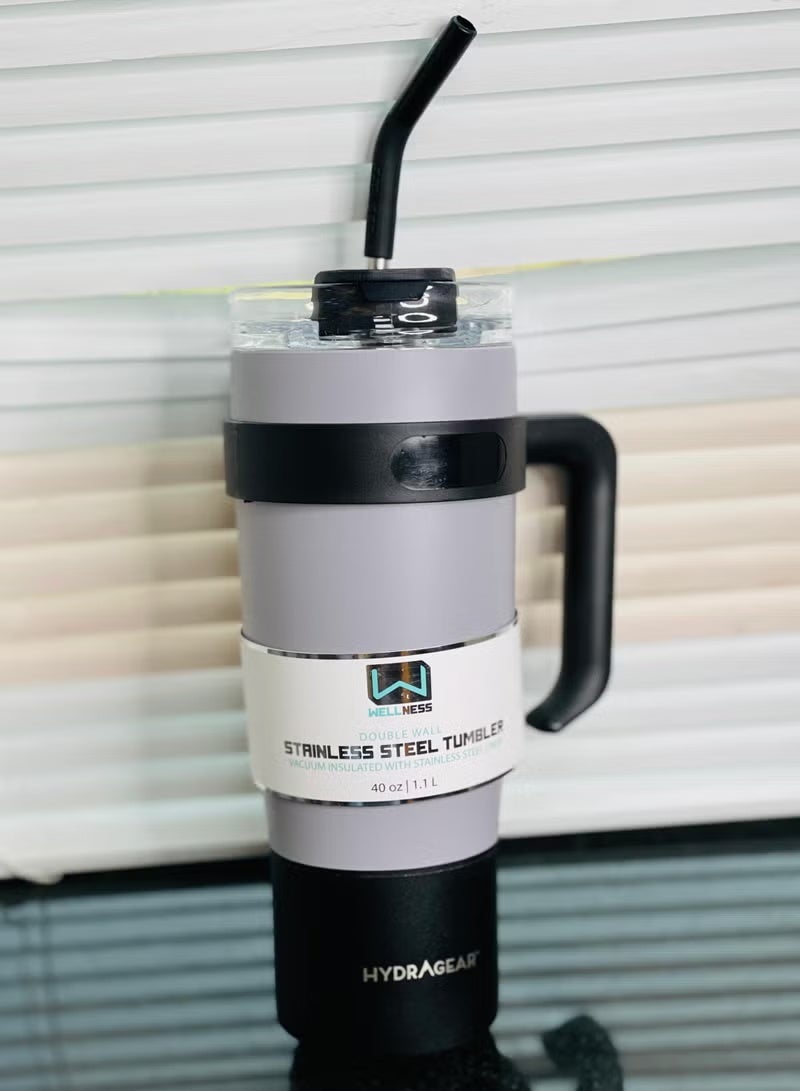 HYDRA Cup 40oz Stainless Steel Insulated Tumbler with Lid & Straw – Double Wall Vacuum Travel Mug, Keeps Drinks Hot & Cold, Reusable Water Bottle for Coffee, Tea & Smoothies - Image 1