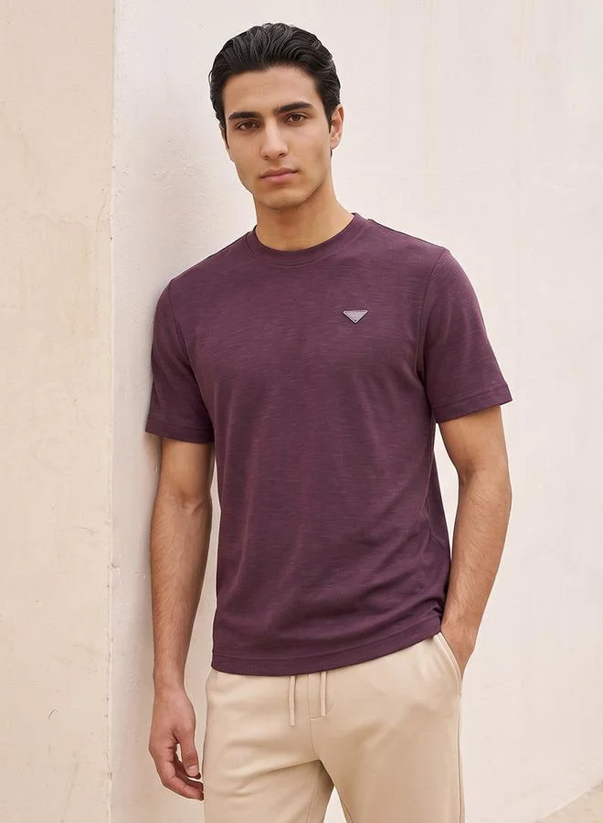 لي كوبر Lee Cooper Regular Fit Crew Neck Textured T-shirt