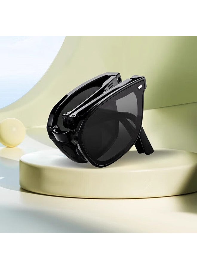 Horien Milk Tea Color Sungl Make Face Look Smaller, Uv Protection, Summer Folding Sungl For Men And Women, Driving Sun Protection, High-end Large Frame Gl