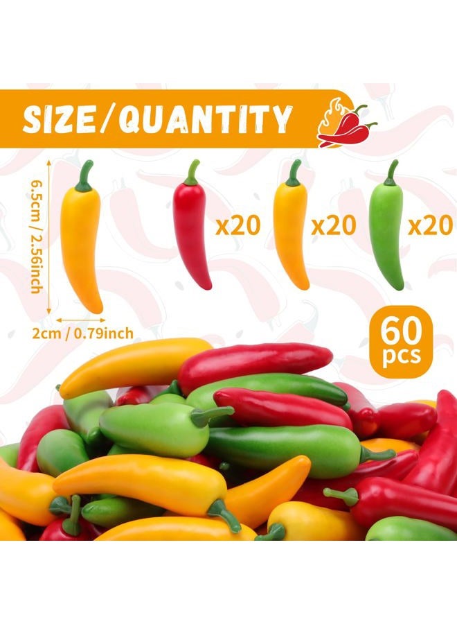 Gresorth 60pcs Artificial MINI Pepper Chili Fake Vegetable Home Kitchen Party Christmas Food Toy Decoration - Image 2