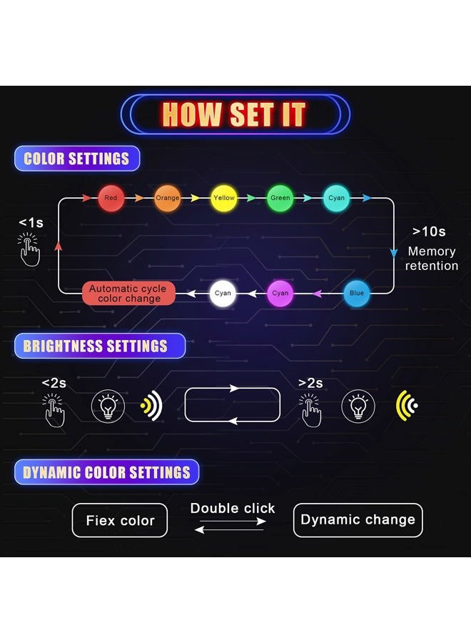 Frienda ضوء LED صغير USB، إضاءة داخلية RGB للسيارة، ضوء جو ذكي بتيار مستمر 5V، ضوء لوحة مفاتيح الكمبيوتر المحمول، ديكور منزلي ومكتبي، مصباح ليلي، سطوع قابل للتعديل، 8 ألوان (قطعتان) - Image 4