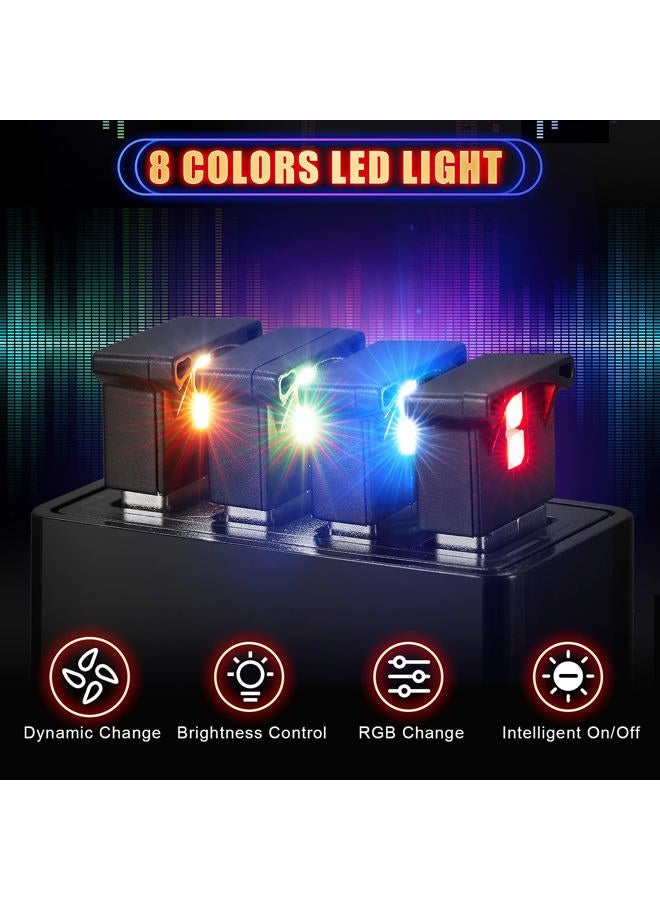 Frienda ضوء LED صغير USB، إضاءة داخلية RGB للسيارة، ضوء جو ذكي بتيار مستمر 5V، ضوء لوحة مفاتيح الكمبيوتر المحمول، ديكور منزلي ومكتبي، مصباح ليلي، سطوع قابل للتعديل، 8 ألوان (قطعتان) - Image 2