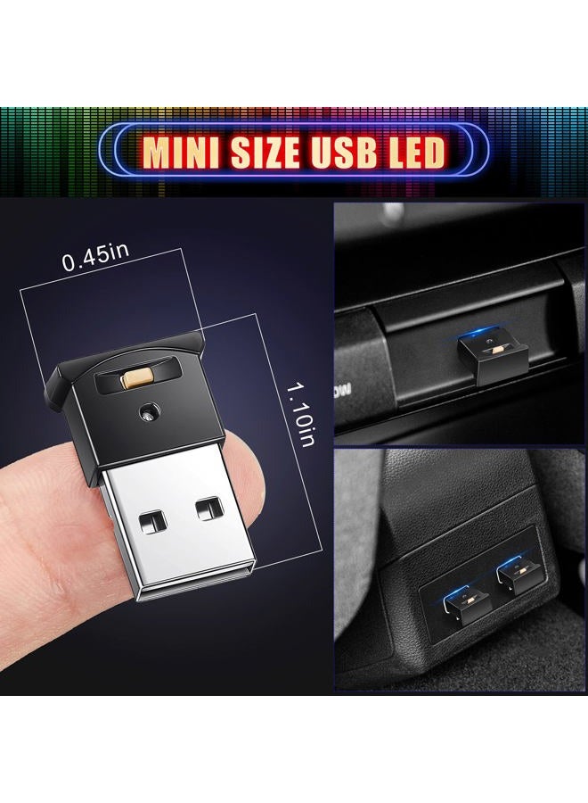 Frienda ضوء LED صغير USB، إضاءة داخلية RGB للسيارة، ضوء جو ذكي بتيار مستمر 5V، ضوء لوحة مفاتيح الكمبيوتر المحمول، ديكور منزلي ومكتبي، مصباح ليلي، سطوع قابل للتعديل، 8 ألوان (قطعتان) - Image 5
