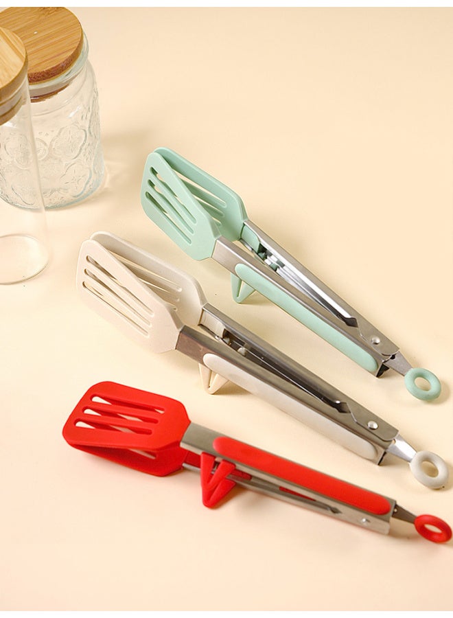 Clip Kitchen Anti-scalding Clip Barbecue Food Clip Food Clip Fried Steak Special Clip Food Clip Stainless Steel-Color:12inch Red (with Stand) - Image 3