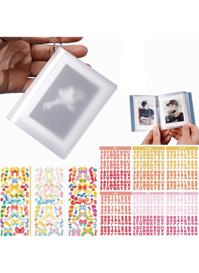 erorex One Hand Kpop Photocard Holder Book Binder Photo Card Holders Sleeves For Album Trading Cards Instax Mini Film Polaroid Camera With 9 Sheets Kawaii Korean Stickers 2X3 36 Pockets  - Image 1