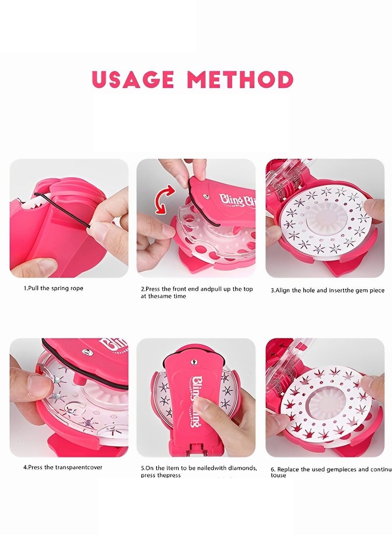 ميكسد مجموعة أدوات تزيين ألعاب مكياج البنات الفاخرة مع أداة تصفيف الشعر و 360 جوهرة ، انقر فوق ملابس الموضة لأي شيء - Image 2