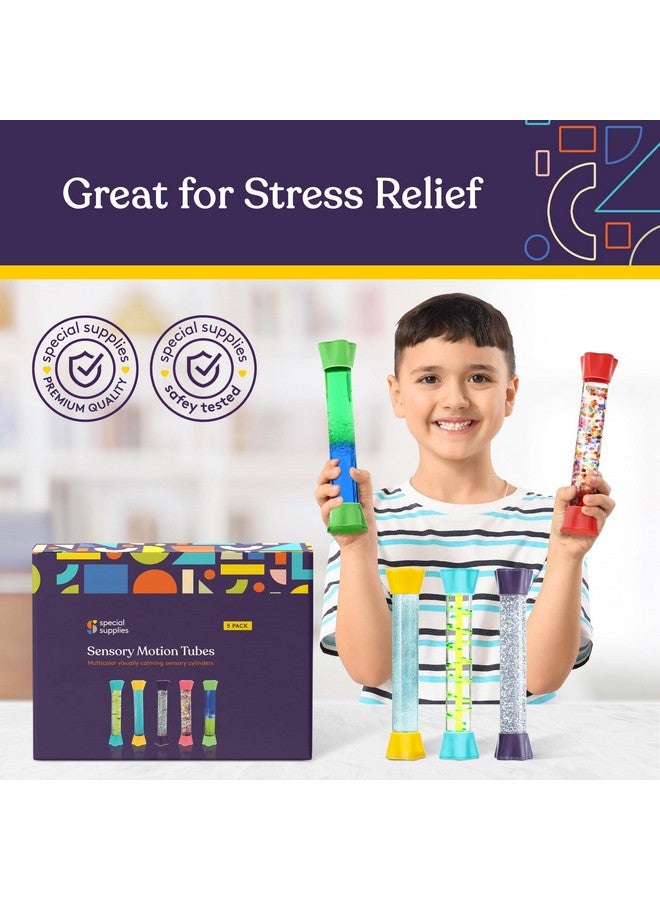 سبيشال سابلايز لعبة الفقاعات السائلة ذات الحركة الرائعة، عبوة من 5 قطع، مؤقت الساعة الرملية الملونة مع حركة القطرات، لغرفة النوم، اللعب الحسي، المنزل الرائع أو المدرسة - Image 5