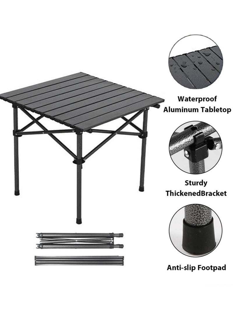 ليون هوم مجموعة تخييم خارجية مكونة من ثلاث قطع | طقم طاولة وكرسي قابل للطي محمول مصنوع من مادة سبائك الألومنيوم ومقاوم للتآكل وقماش أكسفورد سهل التخزين والتجميع - Image 5