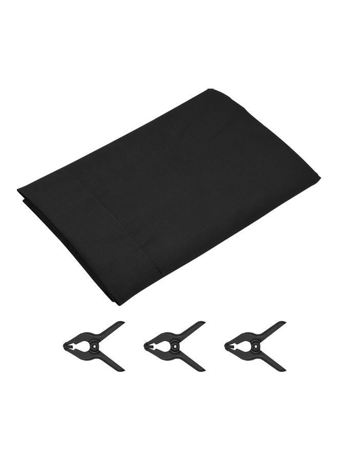 NIBEMINENT Photography Background Screen Portrait with 3-Backdrop Clamps Black  - Image 2