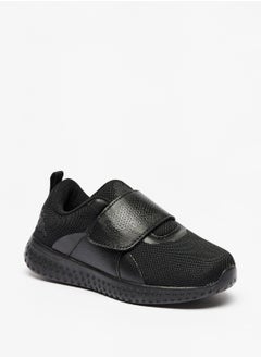Boys Textured Sports Shoes with Hook and Loop Closure