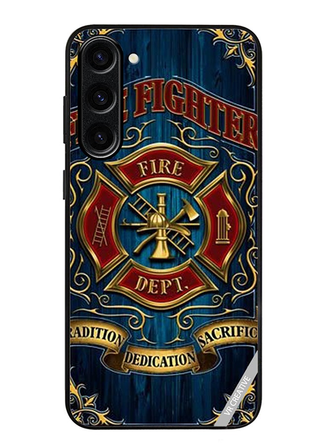 VR CREATIVE Protective Case Cover For Samsung Galaxy S24 Fire Fighter Design Multicolour - Image 1