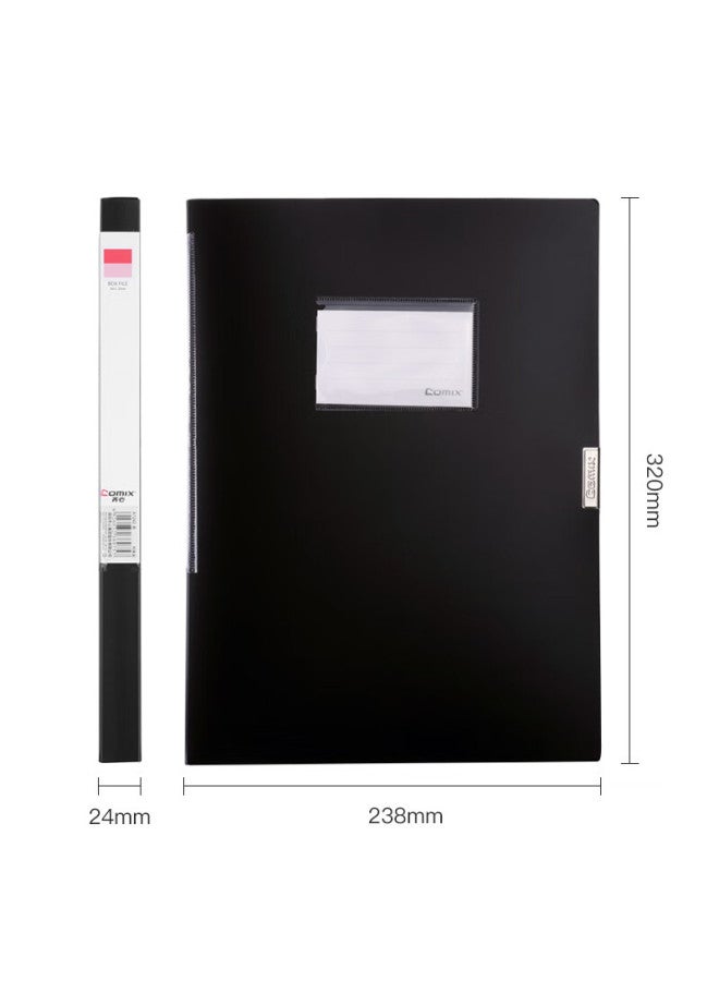 Comix 22Mm File Box, A4 Document Box, Storage Box, Office Supplies, Black, A1242 - Image 2
