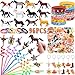SNLN Western Cowboy Party Favors Rodeo Birthday Supplies for Kids Miniature Horse Toys Straw Silicone Bracelet Keychain Sticker Filler Goodie Bag Stuffers Cowboy Western Party Favors Supplies - Image 2