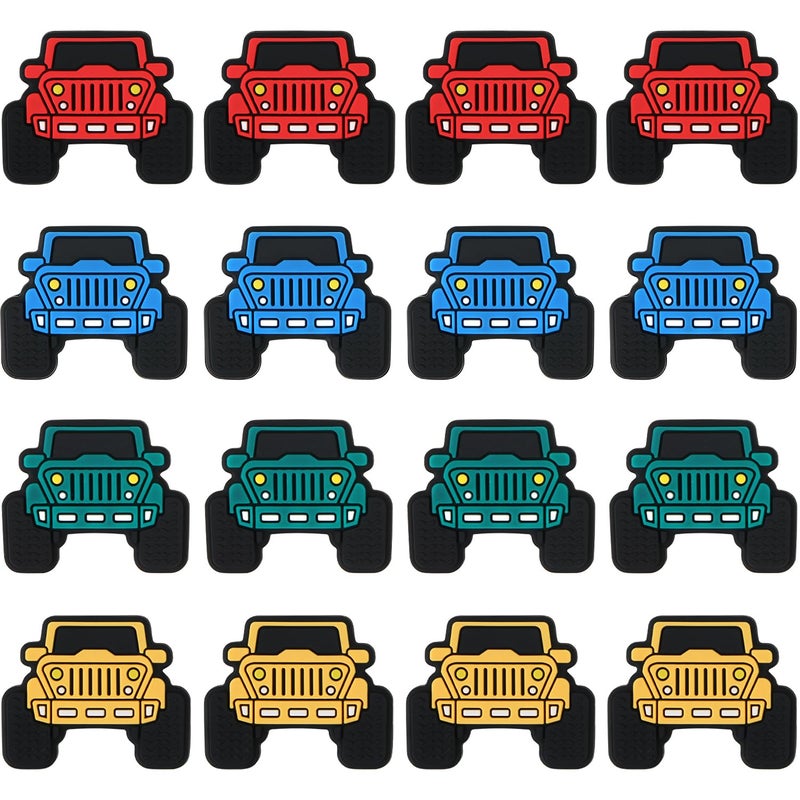 EVERMARKET 16pcs Truck Silicone Focal Beads Bulk  Car Silicone Beads for Pens DIY Crafts Necklace Bracelet Lanyard