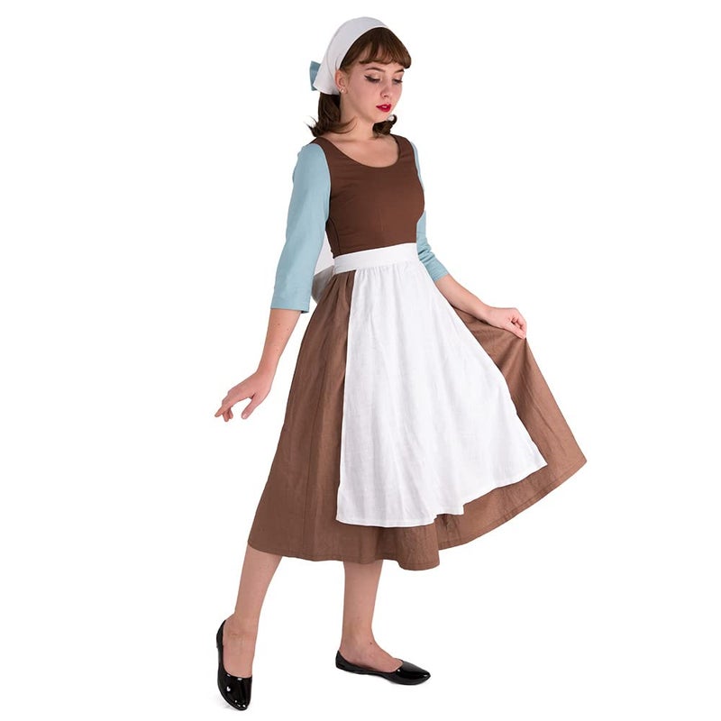 Cosplayfm Womens Cinders Rags Peasant Costume Maid Dress Cosplay S