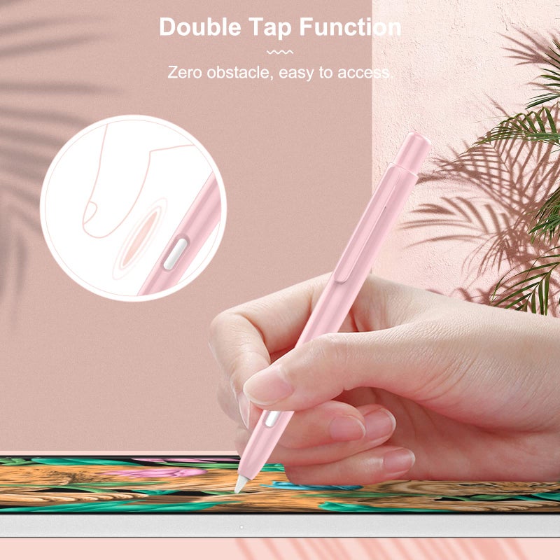 MoKo Holder Case Compatible with Apple Pencil 2nd Generation, Retractable Protective Apple Pencil Cover with Sturdy Clip, Hard PC Apple Pencil Case, Support Double-Tap,Light Pink - Image 3