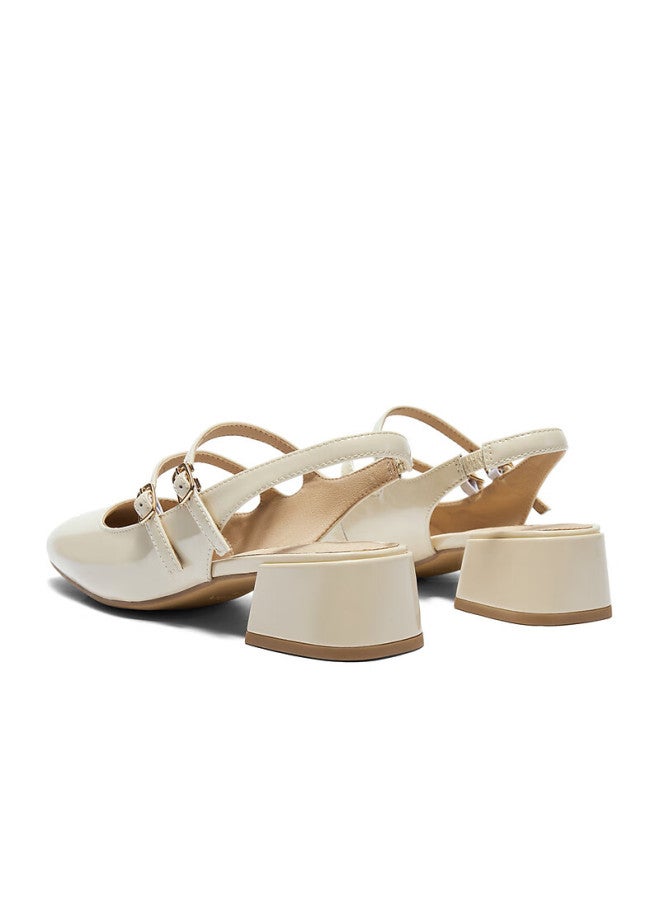 Senda a Mary Jane Women's Summer Peep Toe Chunky Heel Casual Sandals Zbb82bh4 Ivory White Size 37 - Image 3