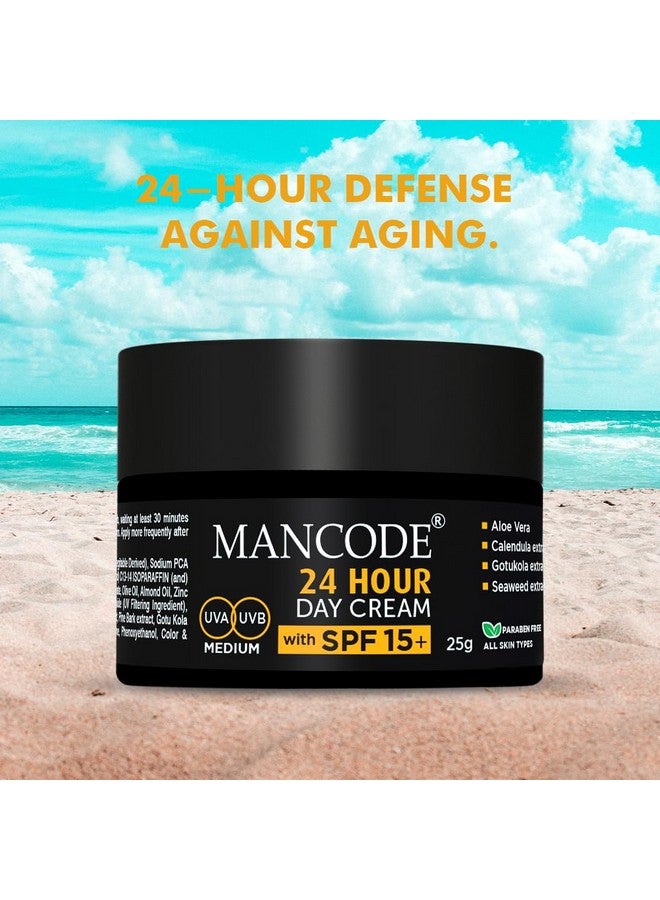 MAN CODE Mancode 24 Hours Day Cream For Men Spf 15+ Sun Tan Protection Improves Skin Elasticity Aloe Vera Enriched No Paraben Sulfate 25Gm Creams For Men (Pack Of 1)  - Image 4