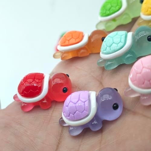 Nuanmu 42Pcs Miniature Resin Turtle 3D Figurines Glow in The Dark Garden Micro Desk Pets Dollhouse Decor for Decorating DIY Fish Tank Fridge Wall Art - Image 3