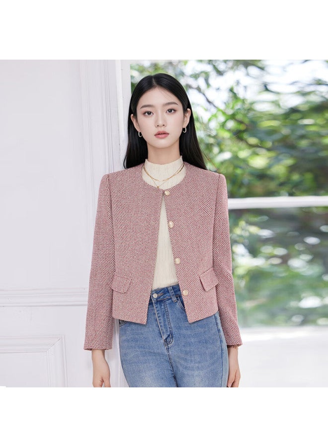 TELUOMAN Trollman Little Chanel Style Women's Long Sleeve Jacket Autumn Winter New High-end Elegant Ol Commuter Casual Cardigan Blazer Top - Image 1