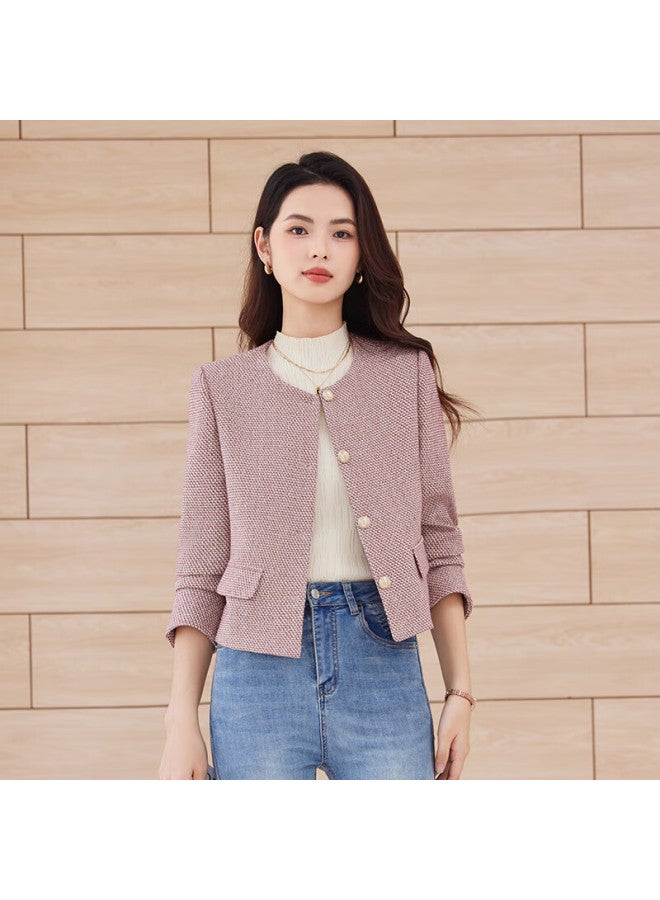 TELUOMAN Trollman Little Chanel Style Women's Long Sleeve Jacket Autumn Winter New High-end Elegant Ol Commuter Casual Cardigan Blazer Top - Image 4