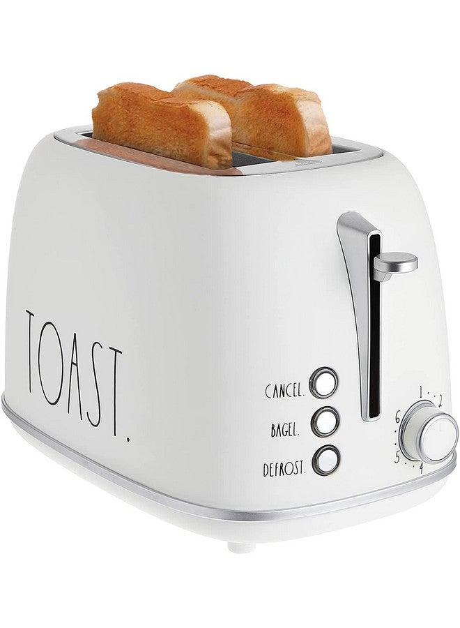 Rae Dunn Rae Dunn Retro Rounded Bread Toaster, 2 Slice Stainless Steel Toaster with Removable Crumb Tray, Wide Slot with 6 Browning Levels, Bagel, Defrost and Cancel Options, Cream  - Image 1