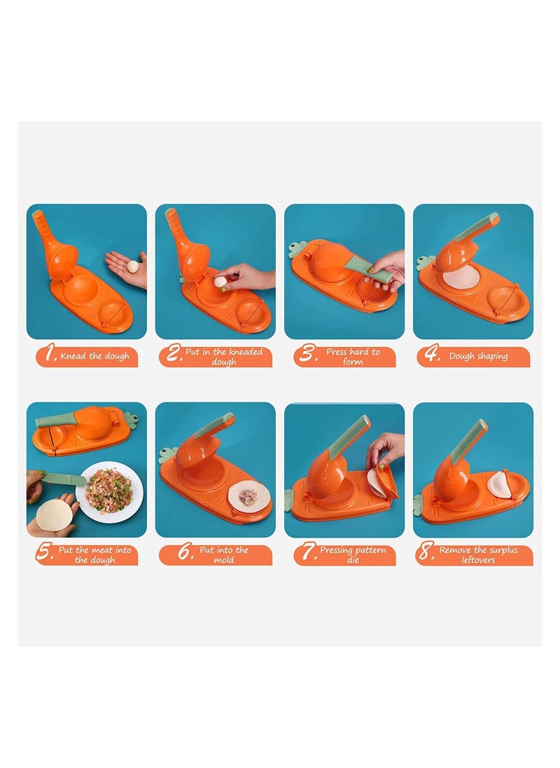 2 In 1 Dumpling Maker, Kitchen Dumpling Making Tool, Manual Dumpling Skin Maker Dumpling Moulds, Empanada Maker Press for Pressing Dumpling Skin Wrapper Mould