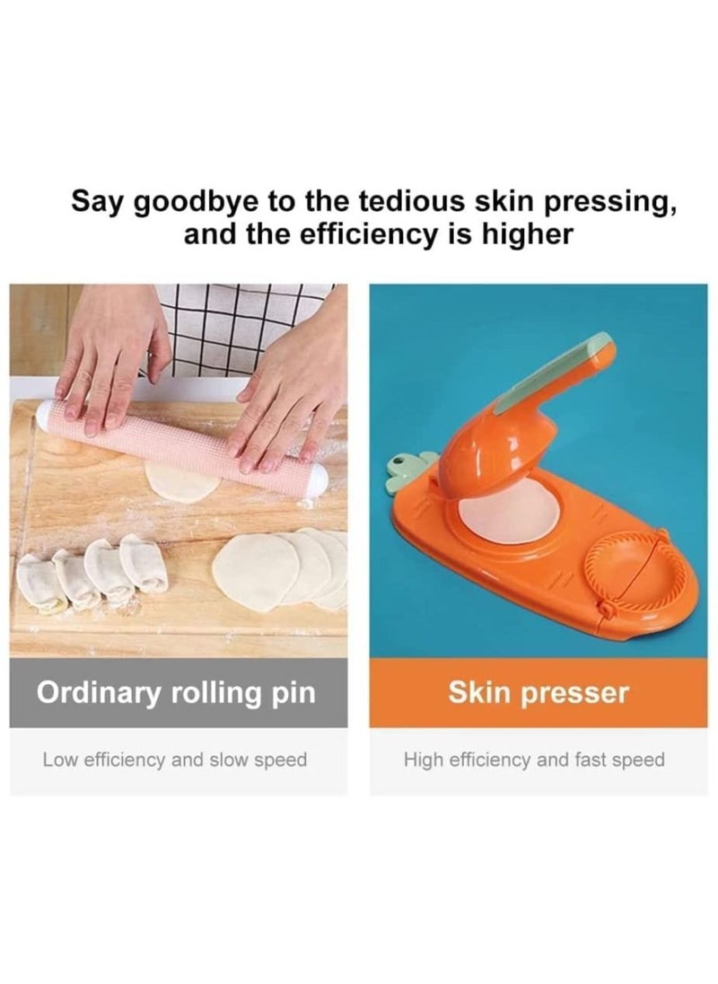 2 In 1 Dumpling Maker, Kitchen Dumpling Making Tool, Manual Dumpling Skin Maker Dumpling Moulds, Empanada Maker Press for Pressing Dumpling Skin Wrapper Mould