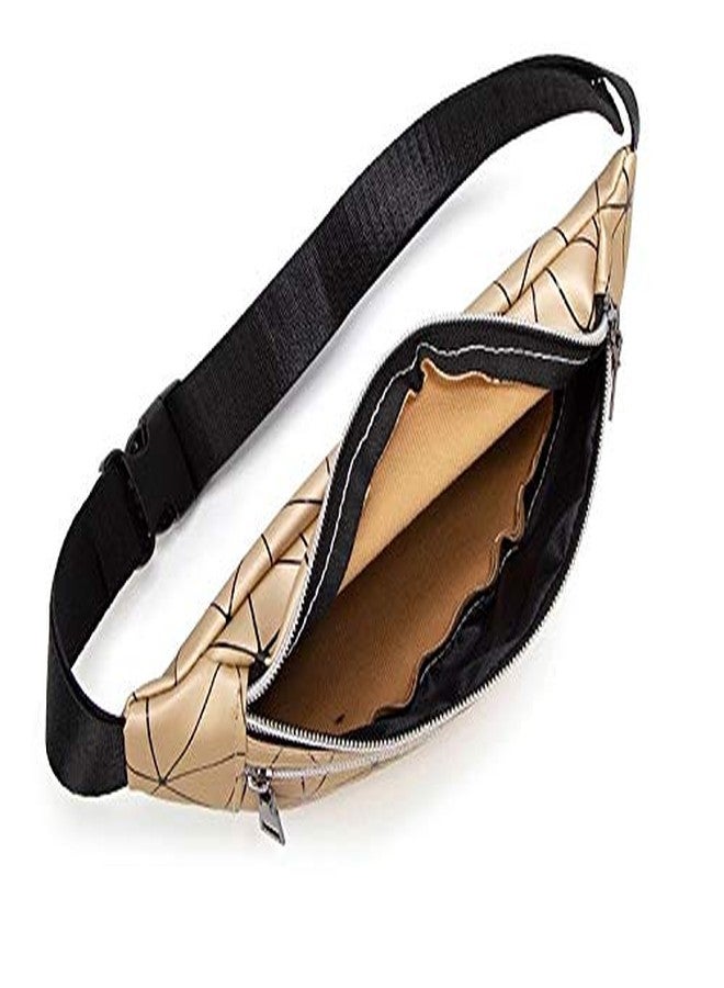 Aeoss Female Laser Waist Pack Travel Money Belt Wallet Glitter Bum Purse (Golden Gold) - Image 4