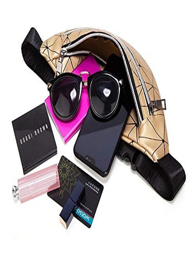 Aeoss Female Laser Waist Pack Travel Money Belt Wallet Glitter Bum Purse (Golden Gold) - Image 5