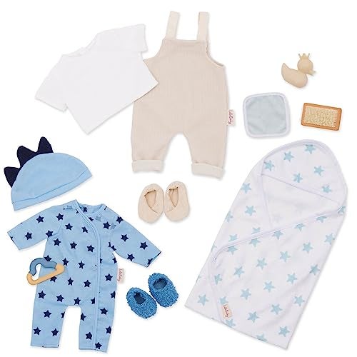 LullaBaby – 13 Pieces Fashion Set – 14-Inch Baby Doll Clothes – Pajama, Jumper & Bath Accessories – Pretend Play 2+ Years– Baby Doll Clothing Set - Image 1
