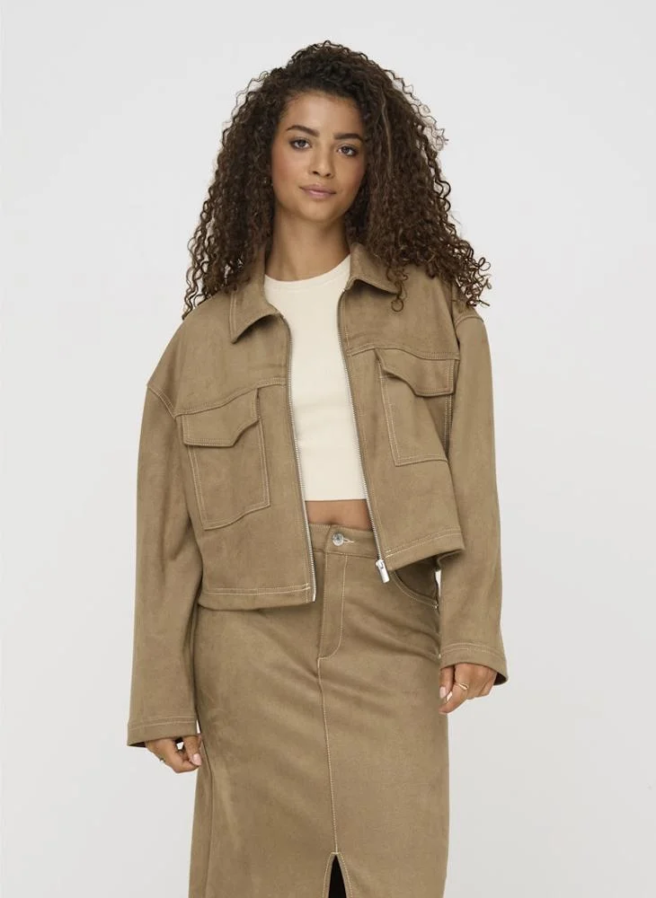 اونلي Onlstina Life Faux Suede Jacket