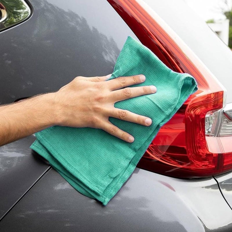 SupremePlus Premium Green Huck Towels â€“ (12 Pack) 15 x 27 inches 100% Cotton Bulk Towel for General Cleaning, Auto Shop, and Hospital Use, Super Absorbent, Machine Washable Cloth - Image 5