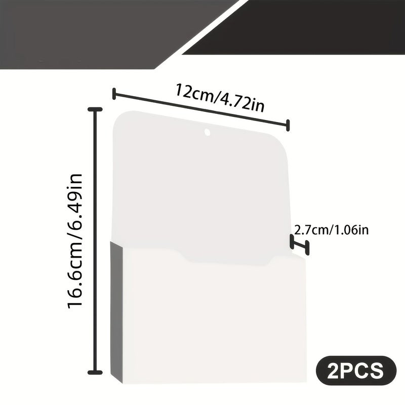 2pcs Magnetic File Holders for Refrigerator Wall Mounted Organizer with Multiple Compartments for Office and Home Storage Perfect for Letters Papers and Small Items - Image 1