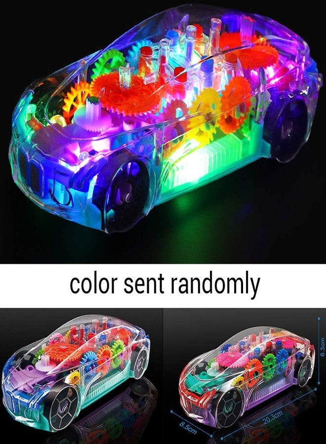 VGRASSP Gear Display Transparent Car Toy for Kids - 360 Degree Rotating Concept Racing Vehicle with 3D Flashing LED Lights and Music (Color as per Stock) (Transparent Car) - Image 5