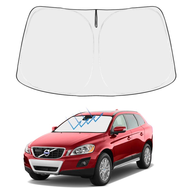 Proadsy 2025 Upgrade Windshield Sun Shade Custom Fit Volvo XC60 20102017 4Layer Foldable Front Sunshade Protector Sun Visor Blocks UV Rays Keep Car Cooler