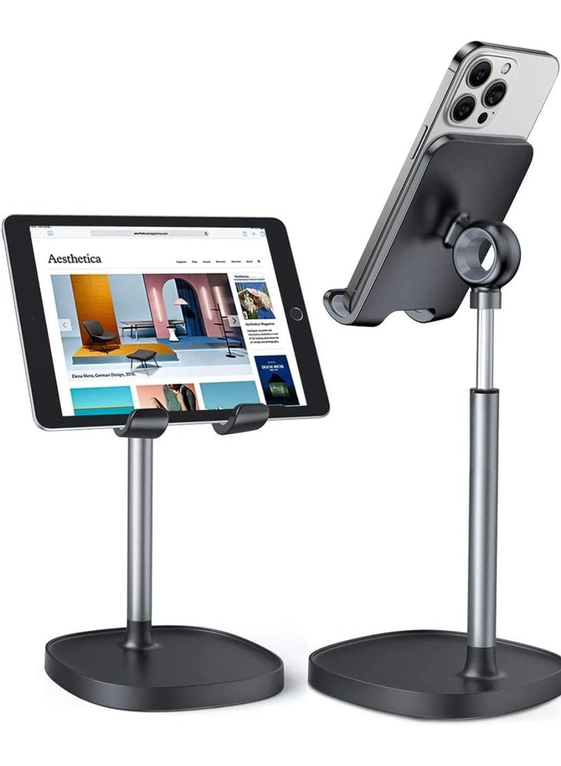 حامل هاتف محمول قابل للتعديل للمكتب – قاعدة تثبيت لجميع الهواتف والأجهزة اللوحية 4-10 بوصة – إكسسوارات مكتب وحامل للمطبخ – متوافق مع آيفون 16، سامسونج، سويتش، كيندل، آيباد - Image 1