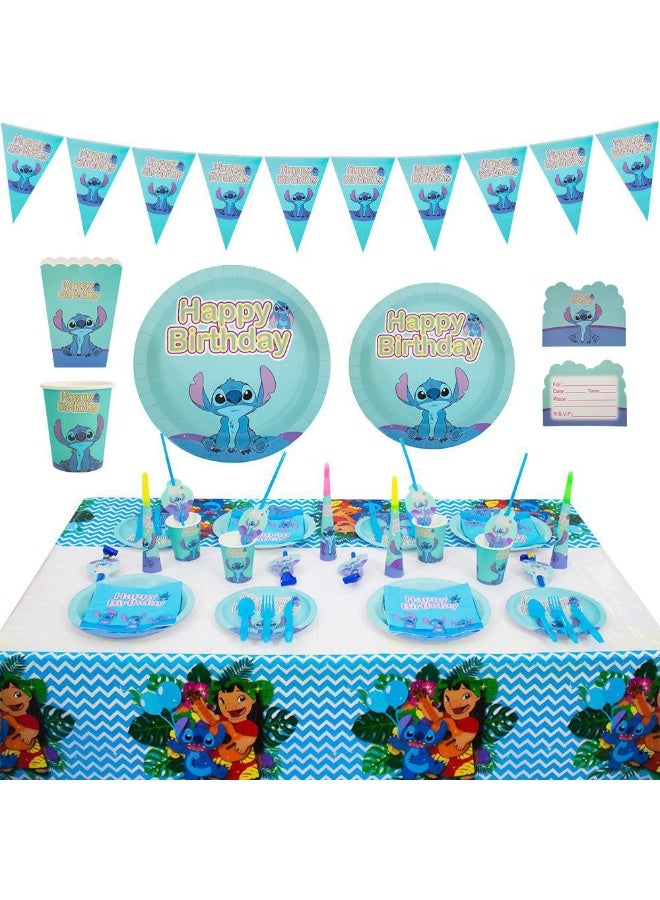 STITCH Lilo & Stitch Theme Children's Birthday Party Decorations - 9-Piece Set - Image 1
