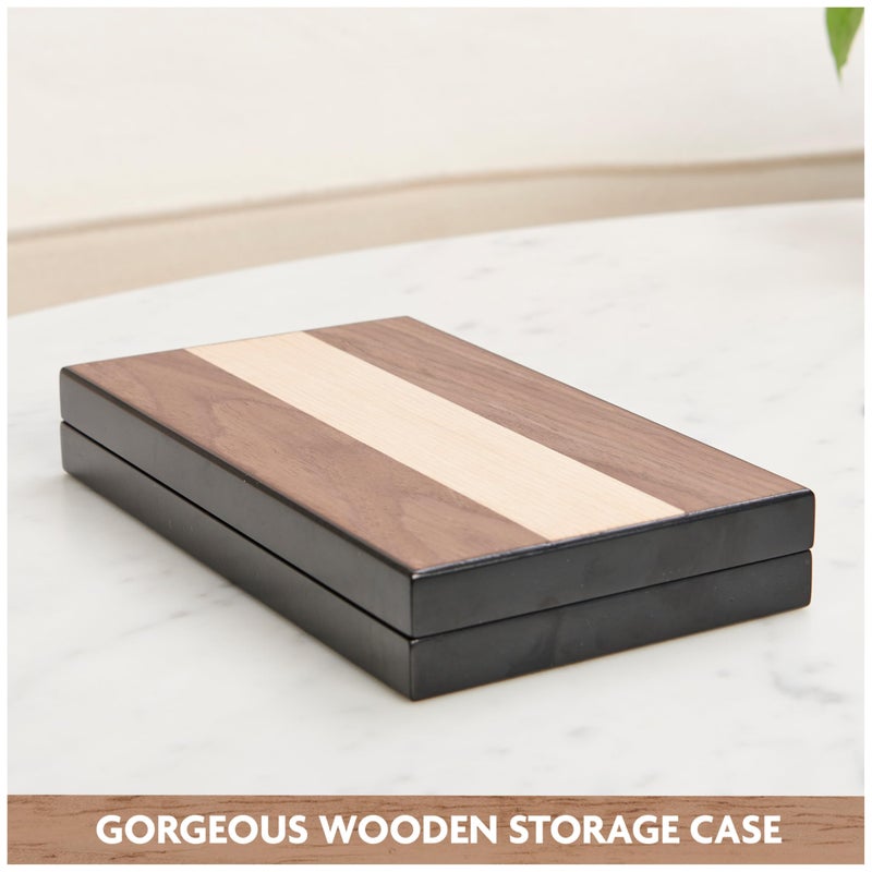 Spin Master Games, Legacy Deluxe Mancala, Classic Game with Folding Wooden Board & Colorful Glass Stones, Family Game, for Ages 8 & Up - Image 3