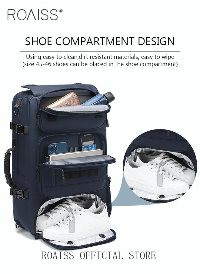 roaiss - Men Backpacks Men Backpack Multifunctional Shoe Bag Large Capacity Outdoor Mountaineering Waterproof Laptop Backpack Travel Business Backpack - Image 1
