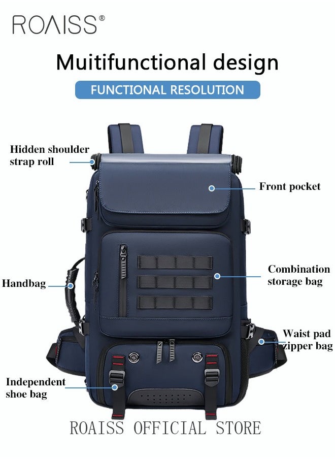 roaiss - Men Backpacks Men Backpack Multifunctional Shoe Bag Large Capacity Outdoor Mountaineering Waterproof Laptop Backpack Travel Business Backpack - Image 1