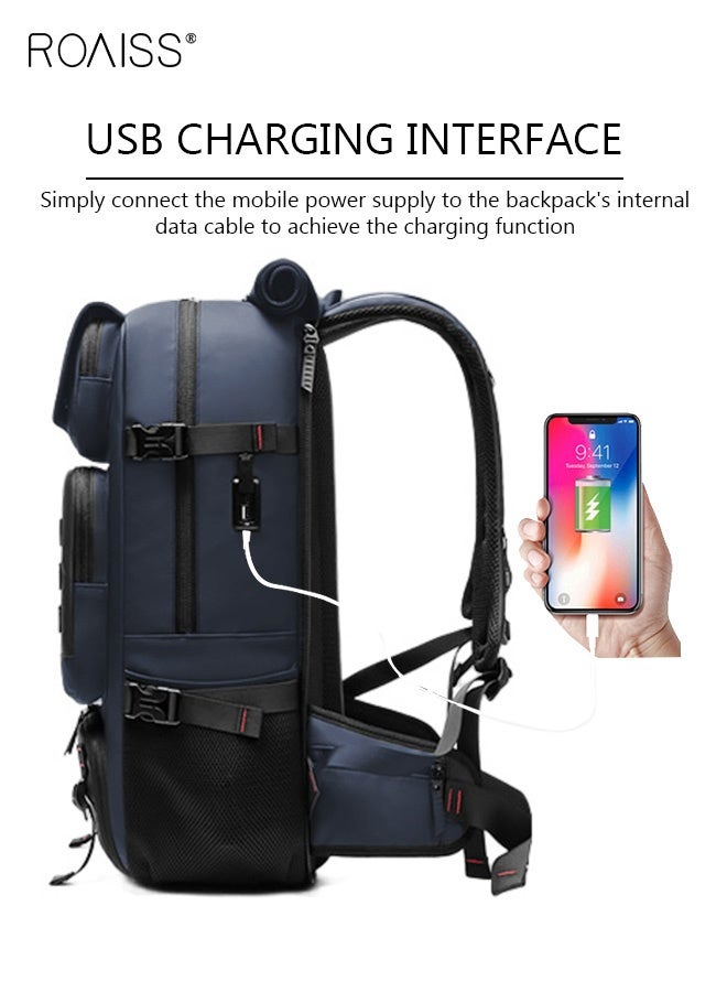 roaiss Multifunctional Travel Backpack with 17.3-inch Laptop and Shoes Compartment, Large Capacity Hiking Bag with USB Charging Port, Waterproof Carry On Weekender Bag with Anti-theft Spring Buckle, Suitable for Daily Commute, Overnight Flight and 5-7 Day Trips - Image 1