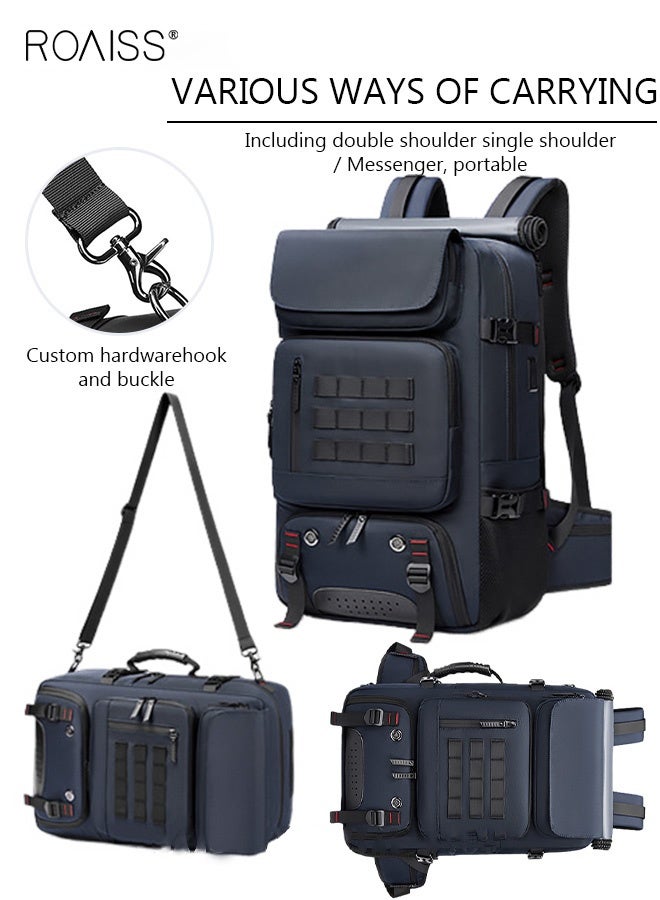 roaiss Multifunctional Travel Backpack with 17.3-inch Laptop and Shoes Compartment, Large Capacity Hiking Bag with USB Charging Port, Waterproof Carry On Weekender Bag with Anti-theft Spring Buckle, Suitable for Daily Commute, Overnight Flight and 5-7 Day Trips - Image 5