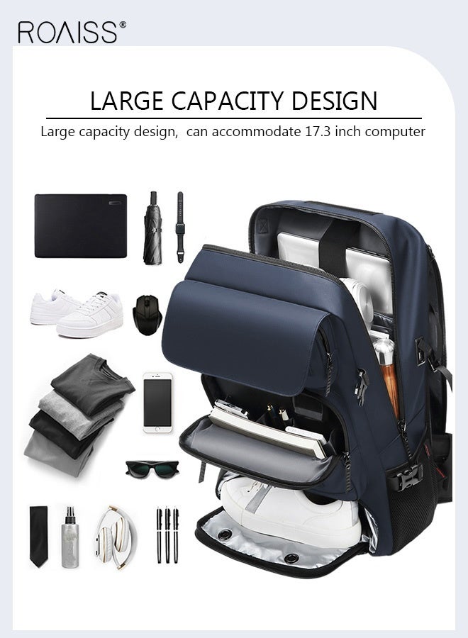 roaiss Multifunctional Travel Backpack with 17.3-inch Laptop and Shoes Compartment, Large Capacity Hiking Bag with USB Charging Port, Waterproof Carry On Weekender Bag with Anti-theft Spring Buckle, Suitable for Daily Commute, Overnight Flight and 5-7 Day Trips - Image 2