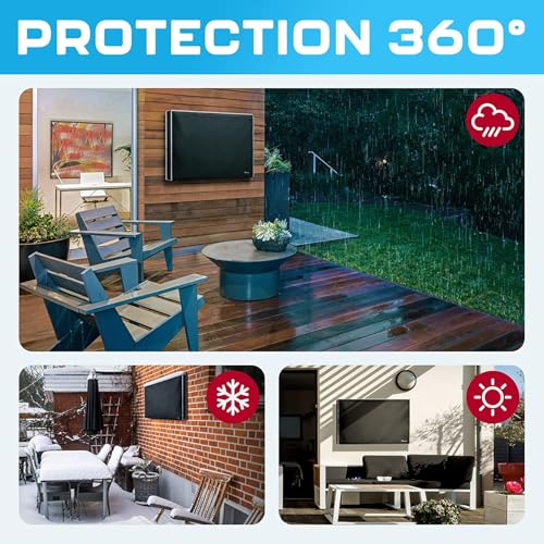Garnetics Outdoor TV Cover 39 Inch – Waterproof, Weatherproof TV Enclosures with Smart Shield Screen Protectors, Ideal for Outdoor Use, Moving, and Storage - Black - Image 2