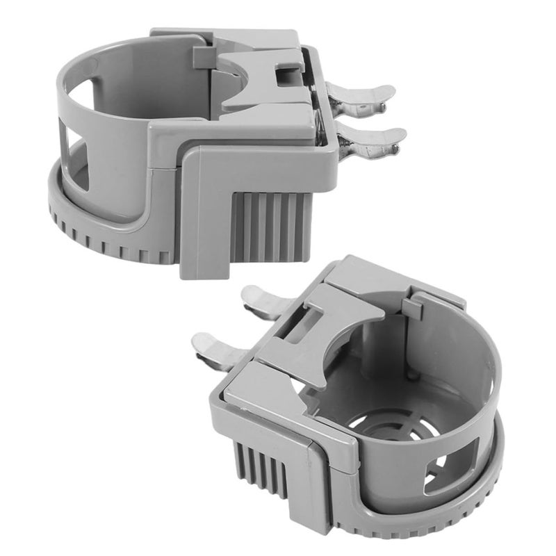 Universal Car Air Vent Cup Holder 2pcs Set Gray Drink Bottle Holder with Coin Storage Compatible with Most Vehicle Air Outlets for Travel Daily Use - Image 2