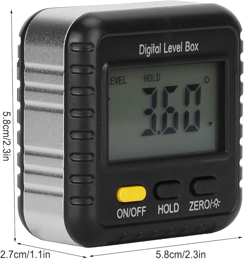مقياس الميل الرقمي 360 درجة، مقياس الزوايا مع مغناطيس، إيقاف تلقائي للطاقة، بدون فقاعة مستوى - Image 4