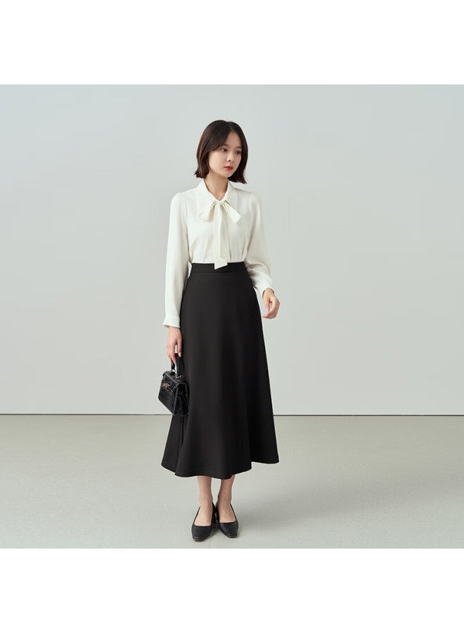 Lady Bird Miss Bird A-line Long Dress, Women's Formal Umbrella Skirt, Professional Long Skirt, Shirt Skirt, Interview Skirt, Black Skirt, S - Image 1