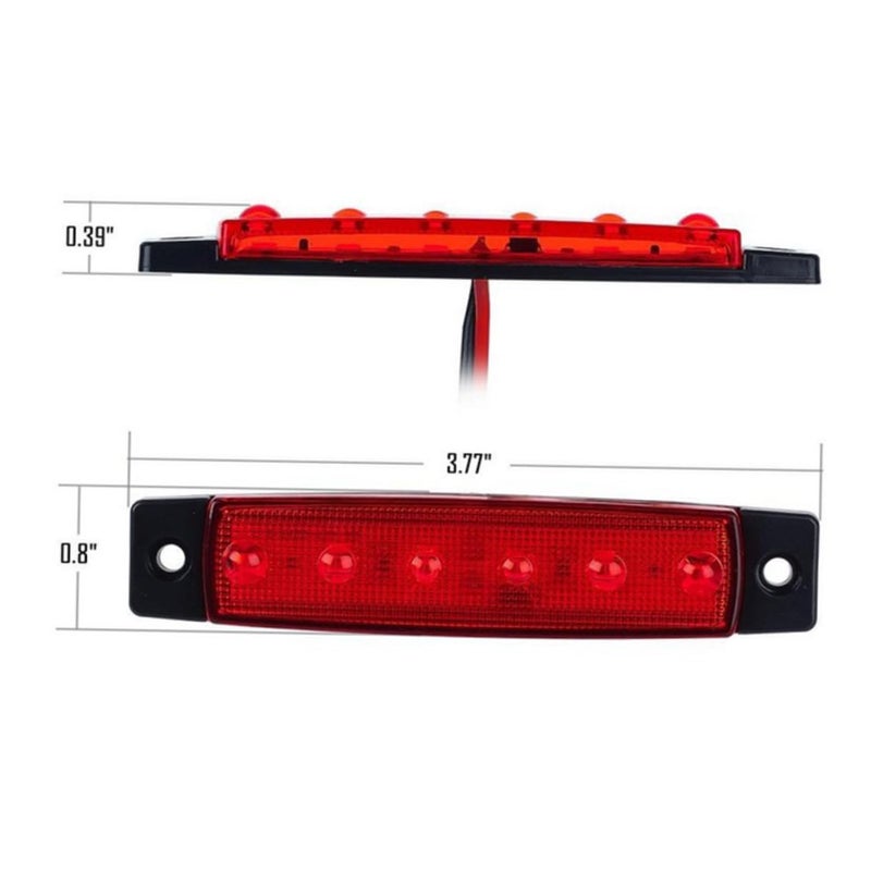 2pcs Red LED Trailer Tail Lights Brake Turn Signal Marker Lights for Trucks Boats - Image 3