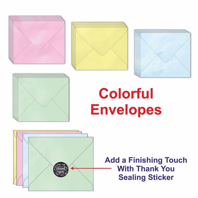 CVANU Attractive 9 Designs Greeting Cards, Blank Notecard with Envelopes for Office, All Occasion(90pc)(3x4inch)_c25 - Image 4
